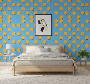Papel de parede para quarto com padrão de bolinhas retrô - TenStickers
