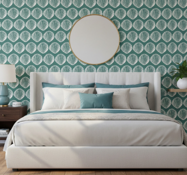 Papel de parede para quarto com padrão de conchas - TenStickers