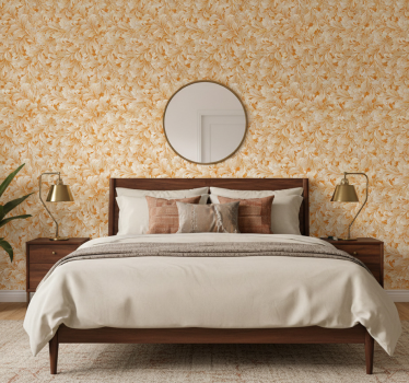 Papel de parede para quarto com padrão de folhas ornamentais - TenStickers