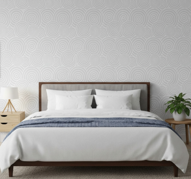 Papel de parede para quarto com padrão de linhas circulares - TenStickers