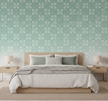 Papel de parede para quarto com padrão floral degradê - TenStickers