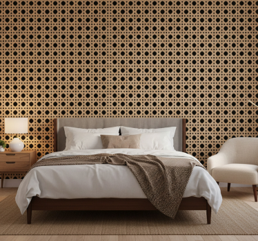 Papel de parede para quarto em cana de açúcar marrom - TenStickers