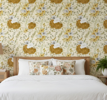 Papel de parede para quarto estilo jardim grandmillenial - TenStickers