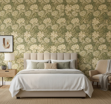 Papel de parede para quarto estilo moderno crisântemo - TenStickers