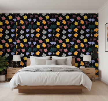 Papel de parede para quarto folha de ginkgo - TenStickers