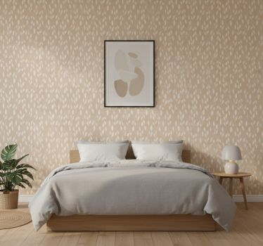 Papel de parede para quarto folhas brancas sobre marrom - TenStickers