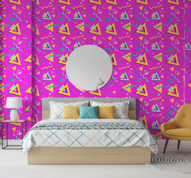 Papel de parede para quarto formas geométricas retrô 80 - TenStickers