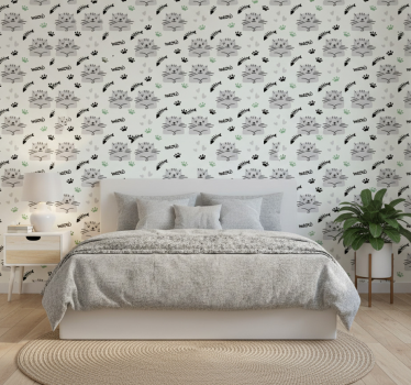 Papel de parede para quarto gatinhos fofos com patas - TenStickers