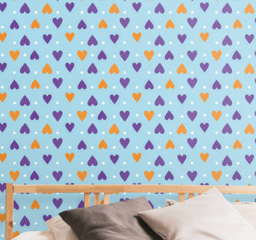 papel de parede para quarto gotas de chuva do coração - TenStickers