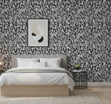 Papel de parede para quarto grafite preto e branco - TenStickers