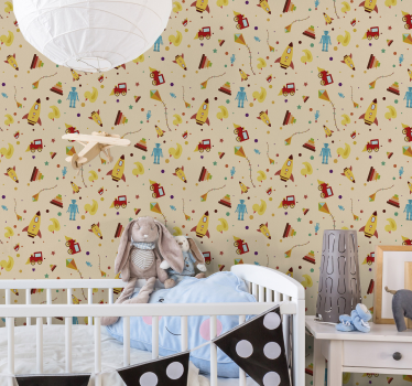 papel de parede criança Brinquedos vintage - TenStickers