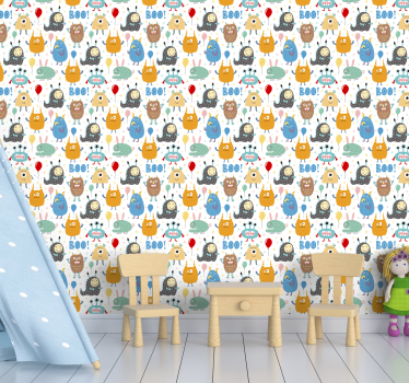 Papel de parede para quarto infantil monstrinhos - TenStickers
