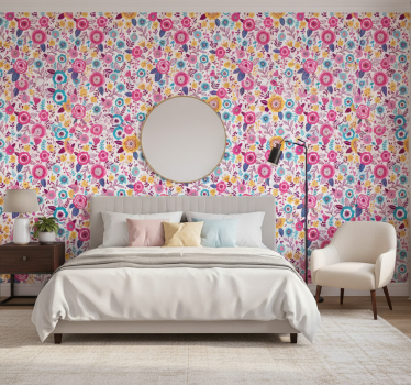 Papel de parede para quarto motivação botânica vibrante - TenStickers