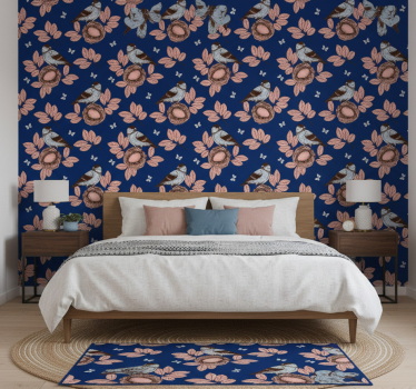 Papel de parede para quarto ninho de pássaro azul africano - TenStickers