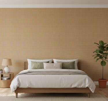 Papel de parede para quarto padrão cana marrom - TenStickers