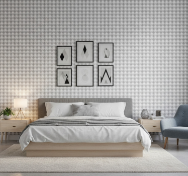 Papel de parede para quarto padrão cinza suave nórdico - TenStickers