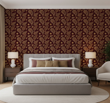 Papel de parede para quarto padrão clássico indiano - TenStickers