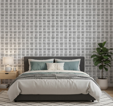 Papel de parede para quarto padrão de tinta em grade - TenStickers