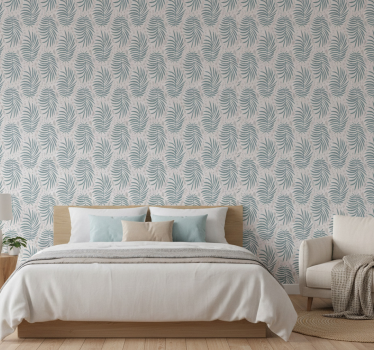 Papel de parede para quarto padrão hamptons tropical azul - TenStickers