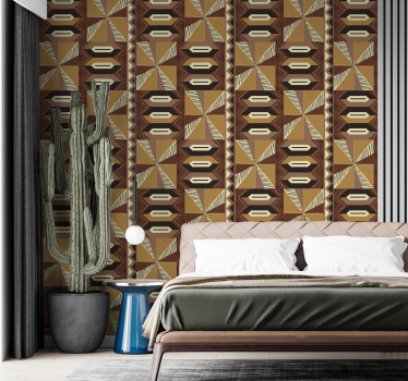 Papel de parede quarto de casal padrão tribal africano - TenStickers