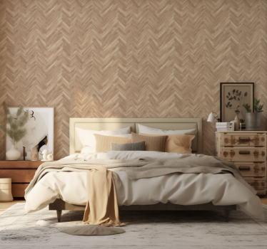 Papel de parede quarto de casal textura de madeira clara - TenStickers
