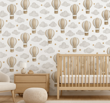 Papel de parede quarto de bebé balões da terra estrelada - TenStickers