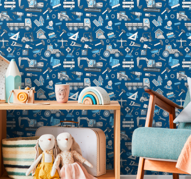 papel de parede quarto de bebé brincadeira de construção - TenStickers