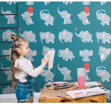 papel de parede quarto de bebé elefantes brincalhões - TenStickers