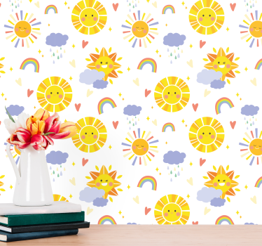 papel de parede quarto de bebé sol alegre - TenStickers