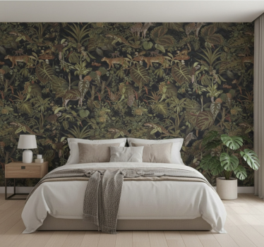 Papel de parede quarto de casal animais da selva - TenStickers