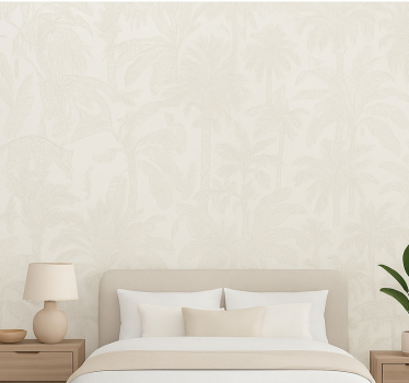 Papel de parede quarto de casal bege claro selva - TenStickers