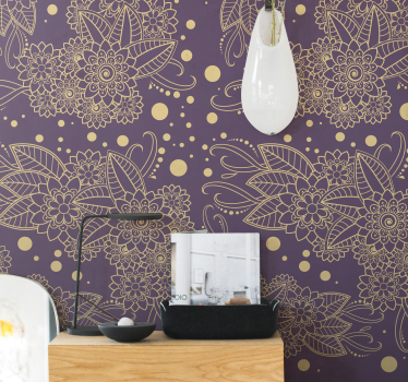 papel de parede quarto de casal decoração floral paisley - TenStickers