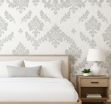 Papel de parede quarto de casal design prata metálico - TenStickers