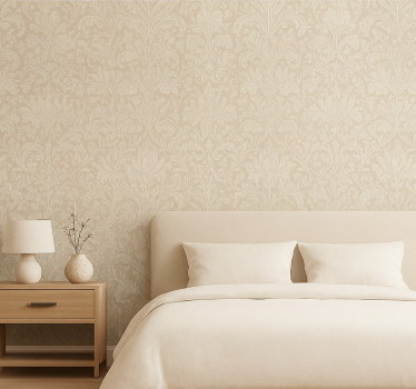 Papel de parede quarto de casal floral bege clássico - TenStickers