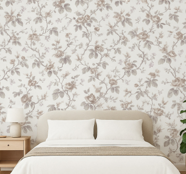 Papel de parede quarto de casal floral francês vintage - TenStickers