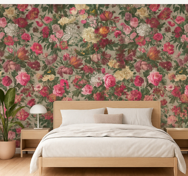Papel de parede quarto de casal flores vintage - TenStickers