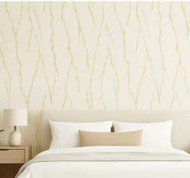 Papel de parede quarto de casal mármore branco com ouro - TenStickers