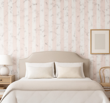 papel de parede quarto de casal mármore branco listrado - TenStickers
