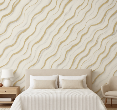 Papel de parede quarto de casal mármore cinza e dourado - TenStickers