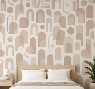 Papel de parede quarto de casal padrão moderno - TenStickers