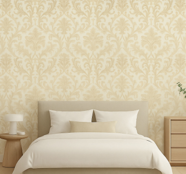 Papel de parede quarto de casal padrão sálvia neutra - TenStickers
