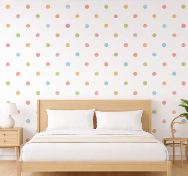 Papel de parede quarto de casal poá aquarelado - TenStickers