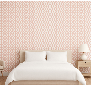 Papel de parede quarto de casal rosa em padrão geométrico - TenStickers