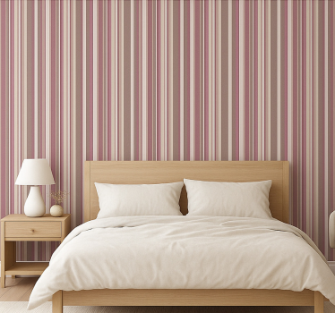 Papel de parede quarto de casal rosa listrado - TenStickers
