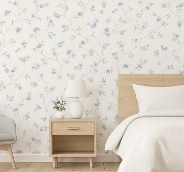 Papel de parede quarto de casal trilha azul clássica - TenStickers