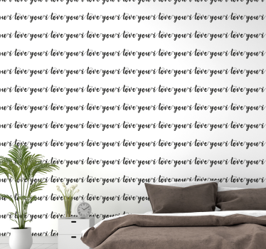 papel de parede quarto Eu te amo padrão - TenStickers