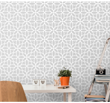 Papel de Parede riscas Padrão moderno cinza e branco - TenStickers