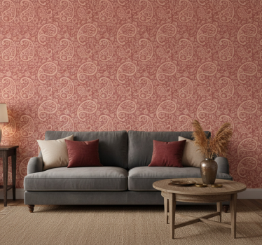 Papel de parede floral padrão paisley quente - TenStickers