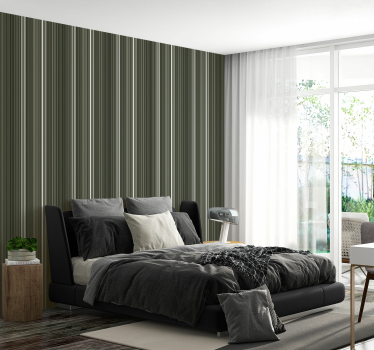 papel de parede quarto de casal linhas retas de cor verde - TenStickers