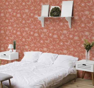 Papel de parede vintage padrão botânico - TenStickers
